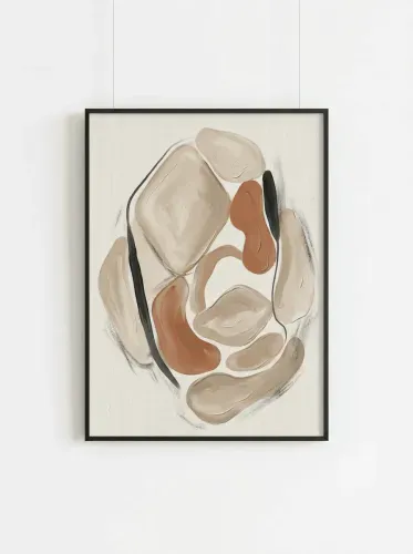 Abstract Acrylic Organic Shapes Terracotta framed preview