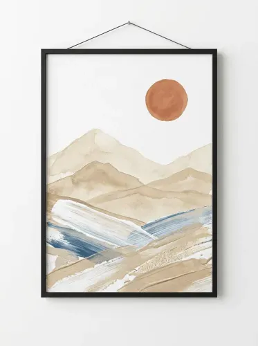 Acrylic Desert Dunes Terracotta Sun framed preview