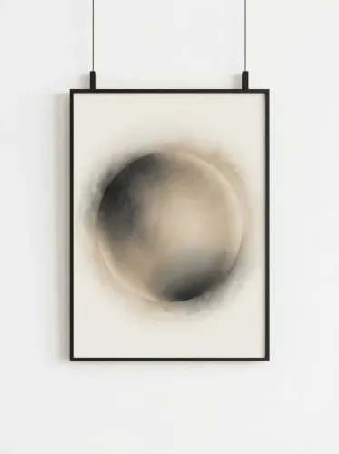 Charcoal Sphere Soft Shadow Study framed preview