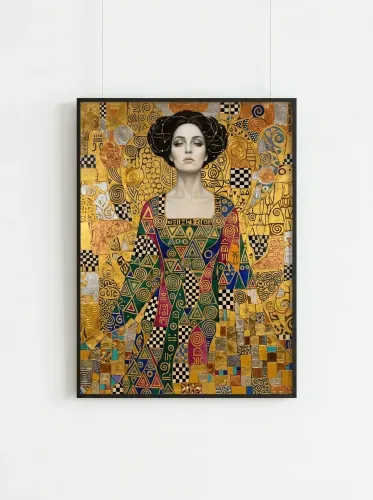 Digital Klimt Gold Leaf Portrait Updo framed preview