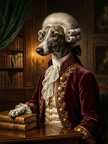 Digital Oil Greyhound Aristocrat Powdered Wig