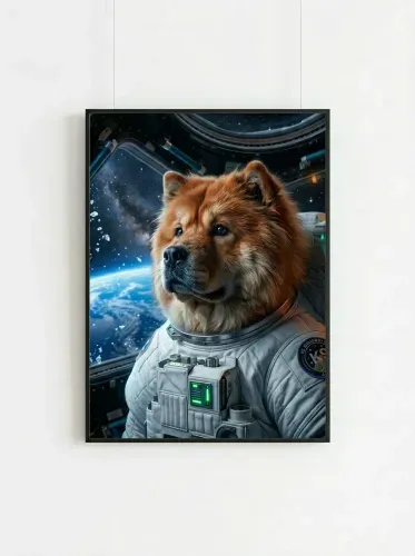 Futuristic Chow Chow Astronaut Space Explorer framed preview