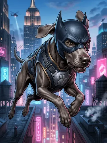 Futuristic Neon Dog Superhero Mask