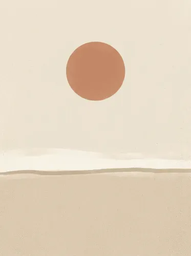 Minimalist Terracotta Sun Desert Landscape
