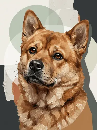 Modern Acrylic Corgi Portrait Amber Eyes