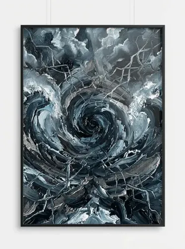 Oil Paint Stormy Vortex Abstract Swirl framed preview