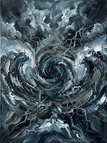Oil Paint Stormy Vortex Abstract Swirl