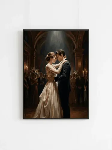 Oil Painting Cathedral First Dance Portrait framed preview