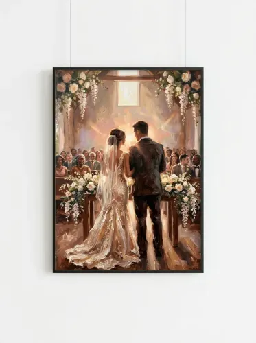 Oil Painting Wedding Ceremony Veil Light framed preview