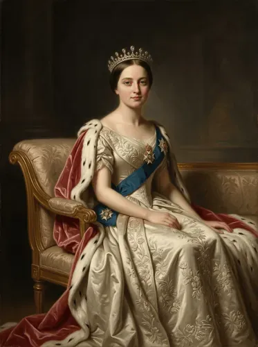 Oil Portrait Diamond Tiara Ermine Robe