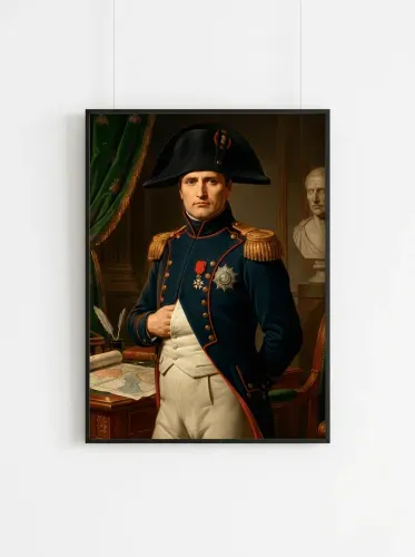 Oil Portrait Military Commander Bicorne Hat framed preview