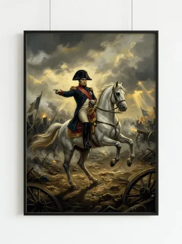 Oil Portrait Military Commander White Horse framed preview