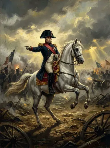 Oil Portrait Military Commander White Horse