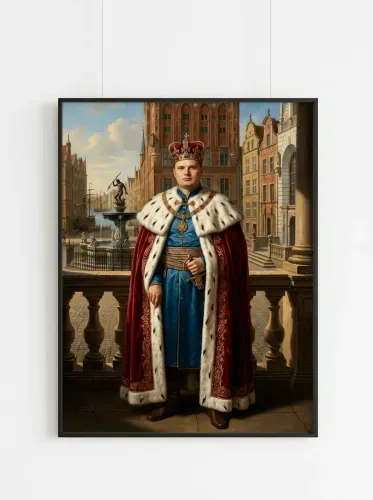 Oil Portrait Royal Crown Ermine Cloak framed preview