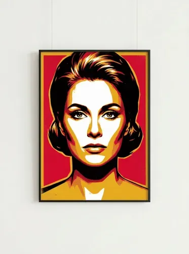 Pop Art Bold Woman Red Gold Portrait framed preview