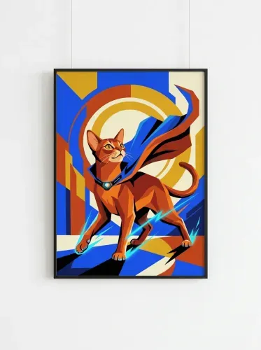 Pop Art Ginger Cat Lightning Power framed preview
