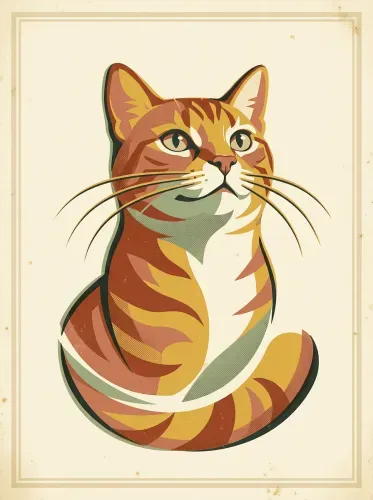 Pop Art Tabby Cat Striped Portrait