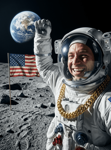 Realistic Digital Astronaut Canvas