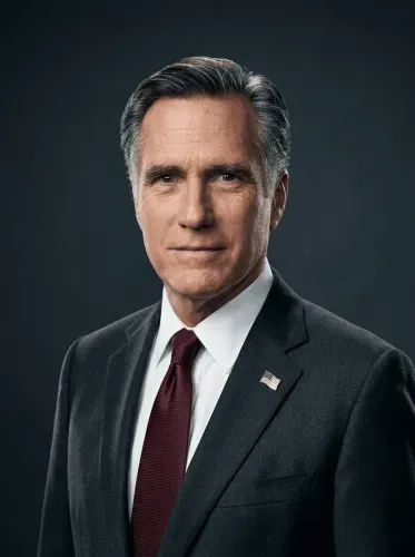 Realistic Executive Portrait Burgundy Tie