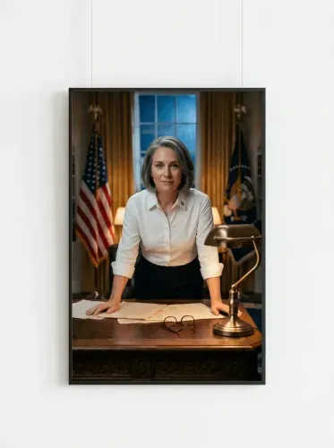 Realistic Executive Portrait Oval Office Desk framed preview