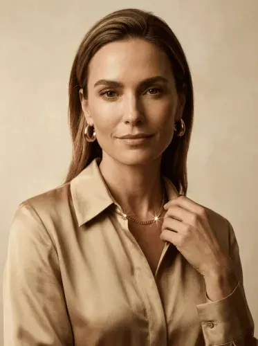 Realistic Gold Chain Portrait Woman