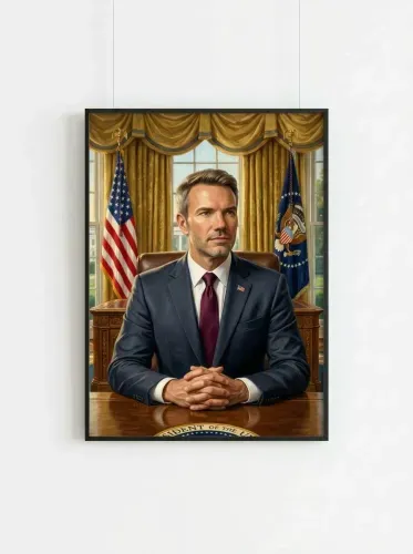 Realistic Oil Portrait Oval Office Executive framed preview