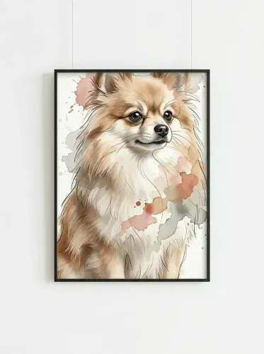 Watercolor Chihuahua Pastel Splash Portrait framed preview