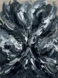 Abstract Oil Impasto Monochrome Swirl