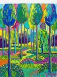 Acrylic Forest Garden Vibrant Wildflowers