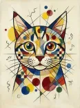 Cubist Cat Geometric Starburst Portrait