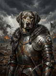 Digital Warrior Dog Medieval Armor Storm