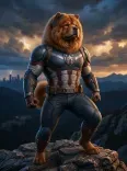 Futuristic Armored Chow Chow Superhero