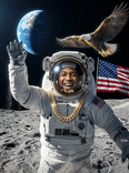 Hyperrealistic Digital Moon Landing Art