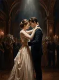 Oil Painting Cathedral First Dance Portrait