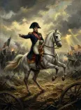Oil Portrait Military Commander White Horse