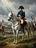 Oil Portrait Napoleon White Horse Command
