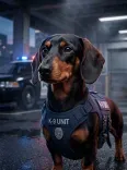 Realistic K-9 Unit Police Dog Portrait